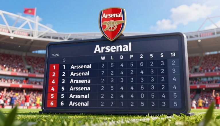 Teilnehmer: FC Arsenal Tabelle – Aktuelle Platzierungen 2024 teilnehmer: fc arsenal tabelle